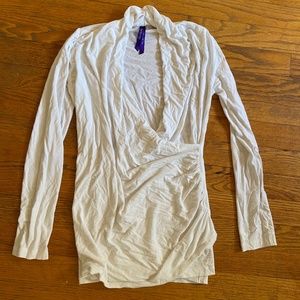 Seraphine Cream Cross Over Maternity and Nursing Top - US 2